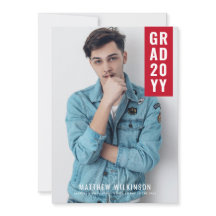 Invitación de graduación de la pestaña roja