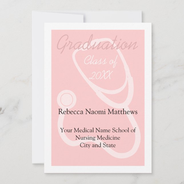 Invitación de graduación de la salud de las mujere (Anverso)
