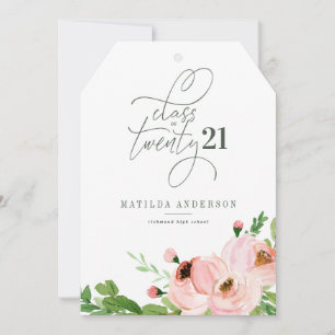 Invitación de graduación de las acuarelas florales
