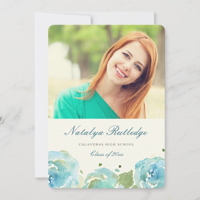 Invitación de graduación de Lavish Florals (Anverso)