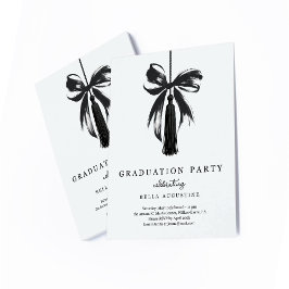 Invitación de graduación de lazo para niña de escu