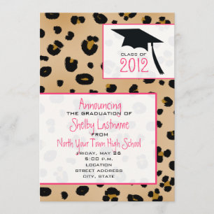 Invitación de graduación de Leopard Print 2012
