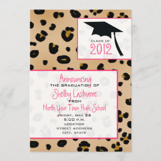 Invitación de graduación de Leopard Print 2012