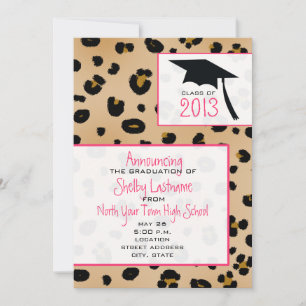 Invitación de graduación de Leopard Print 2013