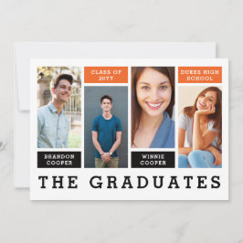 Invitación de graduación de líneas modernas de her