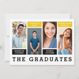 Invitación de graduación de líneas modernas de her