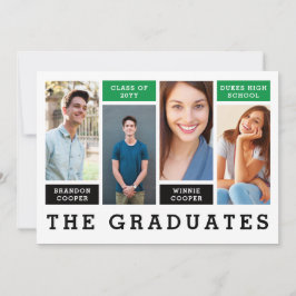 Invitación de graduación de líneas modernas de her