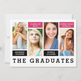 Invitación de graduación de líneas modernas de her