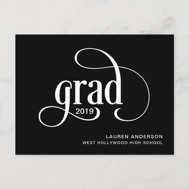 Invitación de Graduación de Logotipo Grad Simple (Anverso)
