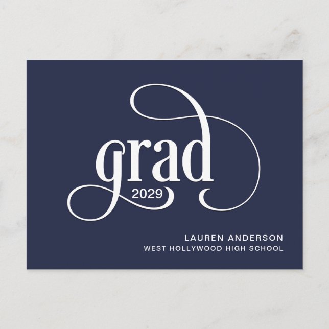 Invitación de Graduación de Logotipo Grad Simple (Anverso)