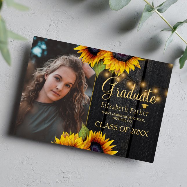 Invitación de graduación de madera de granero de g (Subido por el creador)