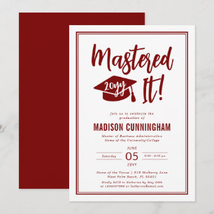 Invitación de graduación de maestría dominada mode