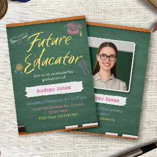 Invitación de Graduación de Maestros con Foto