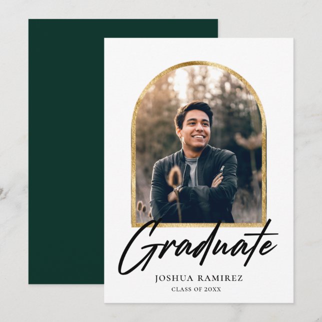 Invitación de graduación de marco fotográfico de a (Anverso / Reverso)