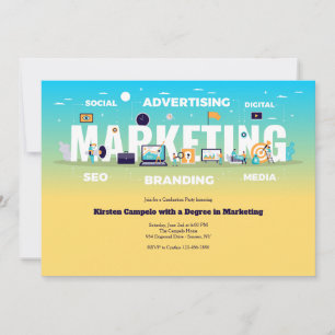 Invitación de graduación de Marketing
