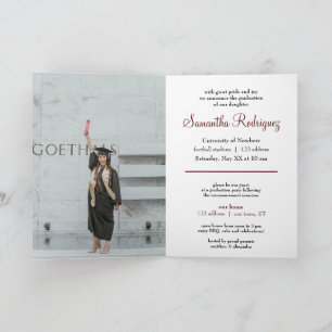 Invitación de graduación de Maroon Tassel