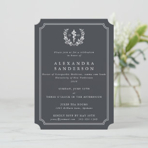 Invitación de graduación de médico osteópata gris