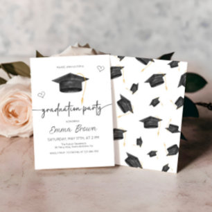 Invitación de graduación de moda, fiesta de gradua