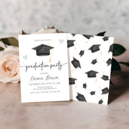 Invitación de graduación de moda, fiesta de gradua