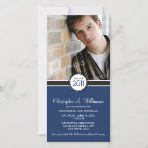 Invitación de graduación de Moda moderna (marina)