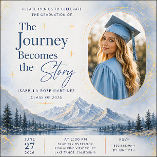 Invitación de graduación de montaña   Clase de 202