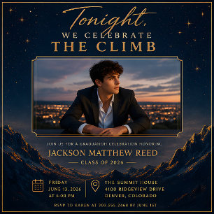 Invitación de Graduación de Montaña Elegante