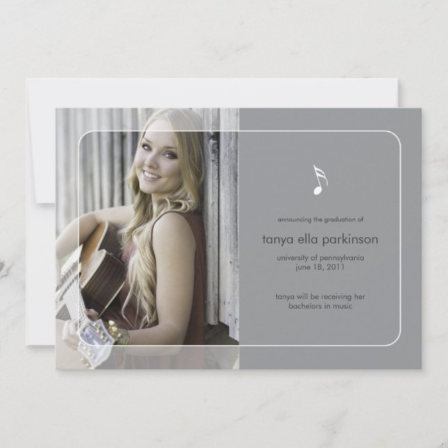 Invitación de graduación de Music Major (Anverso)