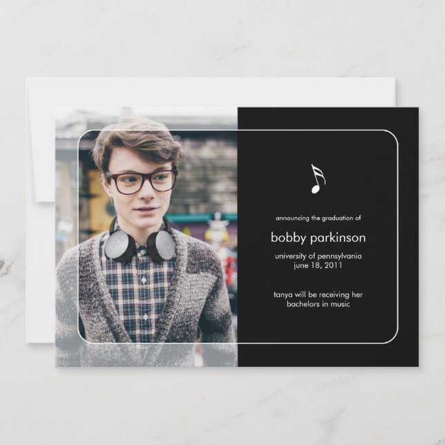 Invitación de graduación de Music Major (Anverso)