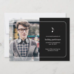 Invitación de graduación de Music Major