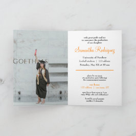 Invitación de graduación de naranja Tassel