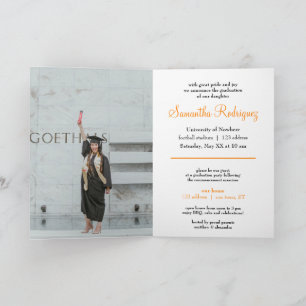 Invitación de graduación de naranja Tassel