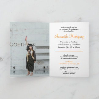 Invitación de graduación de naranja Tassel