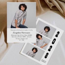 Invitación de graduación de niño con varias fotos