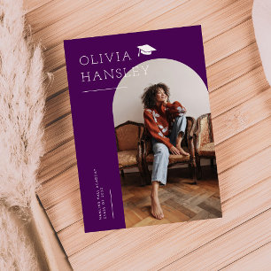 Invitación de Graduación de Nombre Graduado Violet