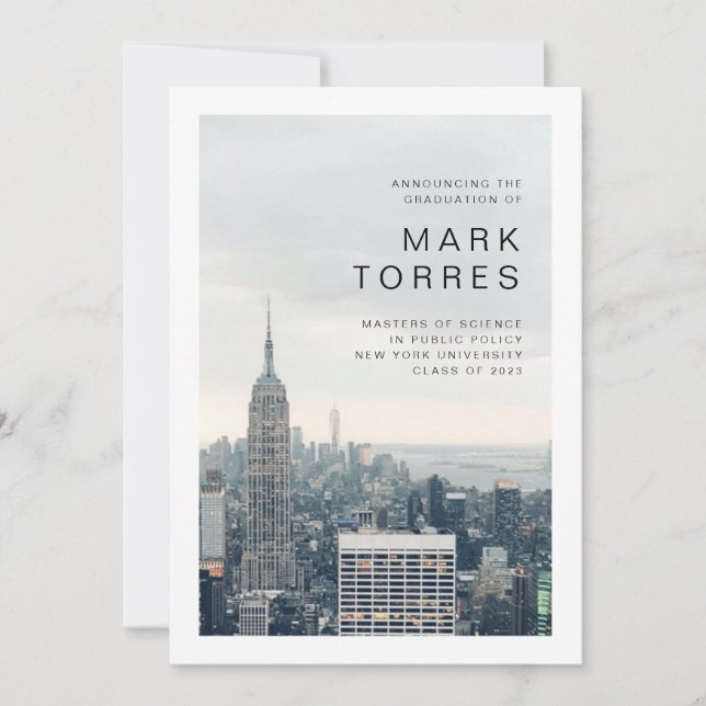 Invitación de graduación de Nueva York (Anverso)