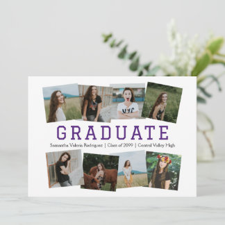 Invitación de graduación de ocho fotografías en án