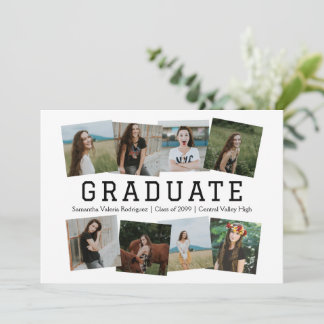 Invitación de graduación de ocho fotografías en án