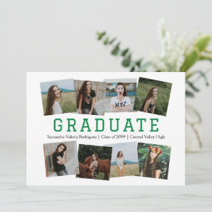 Invitación de graduación de ocho fotografías en án
