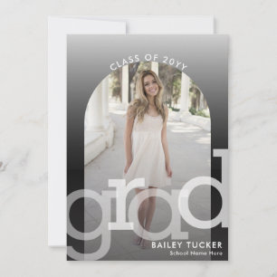 Invitación de Graduación de Ombre Arch 2-Photo