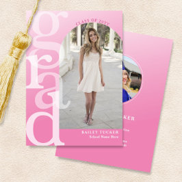 INVITACIÓN de Graduación de Ombre Rosa de Foto de 