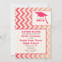 Invitación de graduación de Ombre Zigzag 2012 raya