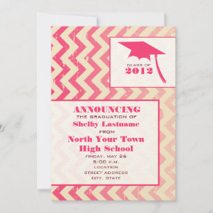 Invitación de graduación de Ombre Zigzag 2012 raya