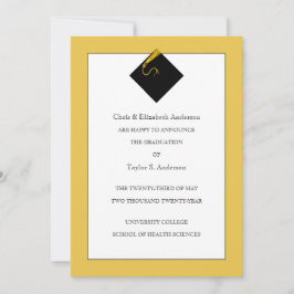 Invitación de graduación de oro