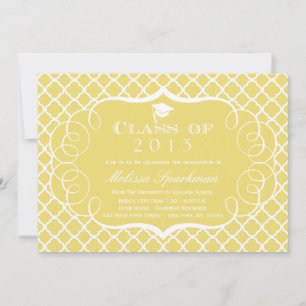 Invitación de graduación de oro + cuatrefoil blanc