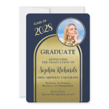 Invitación de graduación de Oro de la Marina de Gu