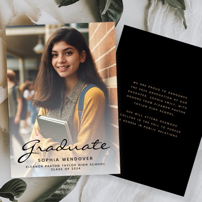 invitación de graduación de oro negro de 2024 (Subido por el creador)