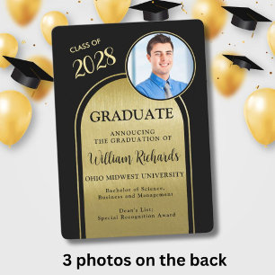 Invitación de graduación de Oro Negro de Arco de F
