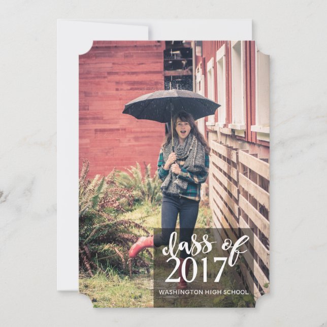 Invitación de graduación de pared de ladrillo (Anverso)