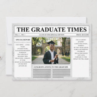 Invitación de Graduación de Periódicos Modernos 20