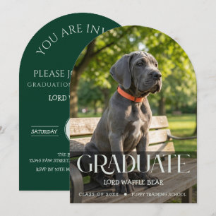 Invitación de Graduación de Perro Foto de Mascota 